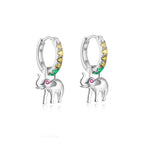 Cubic Zirconia Water Drop Hoop Earring Stainless Steel Geometry