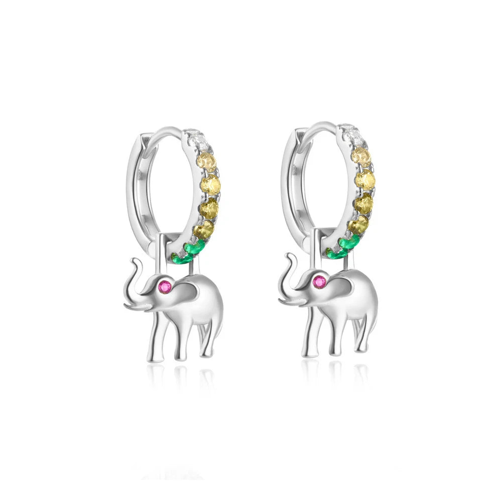 Cubic Zirconia Water Drop Hoop Earring Stainless Steel Geometry