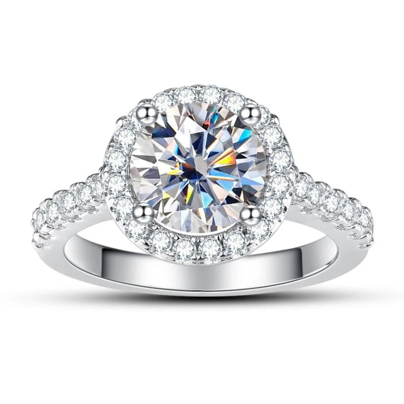 New Grey Color 1CT Moissanite Ladies Ring Silver 925 Jewerly For Women Fashion Engagement Wedding Diamond Party JewerlyRings