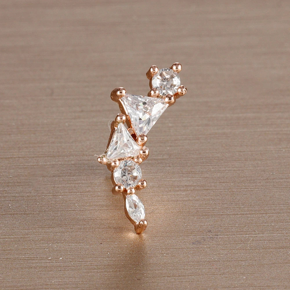 1PC 6 Styles Stainless Steel Mini Zircon Cartilage Piercing Stud