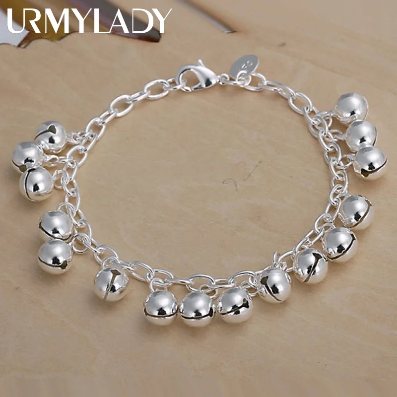 Fashion Charm Chain Bracelet 925 Sterling Silver Women Lady Wedding Jewellery