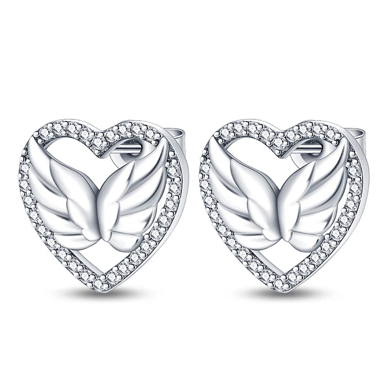 925 Sterling Silver Star Moon Heart Shape Versatile Hoop Earrings Fine Gift