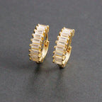 Fashion Stainless Steel Zircon Chain Hoop Earrings Helix Tragus