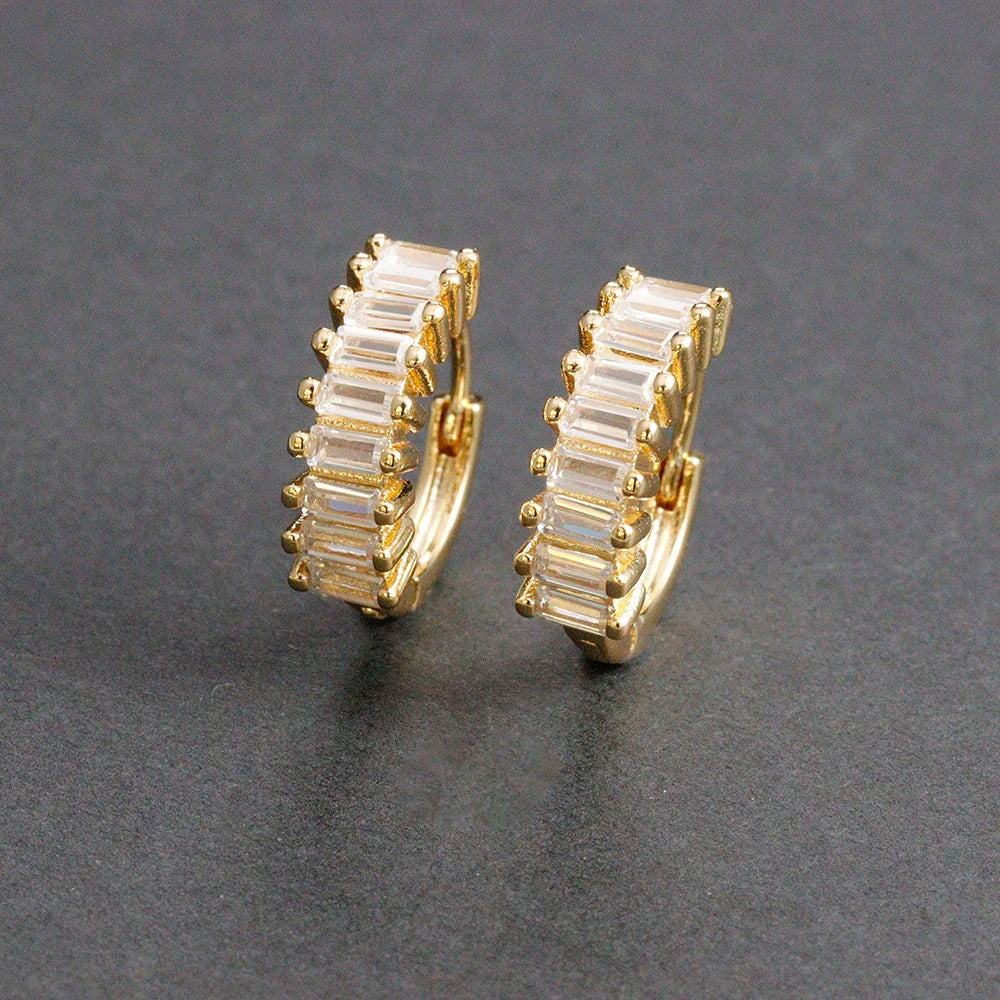 Fashion Stainless Steel Zircon Chain Hoop Earrings Helix Tragus