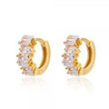 New Design Stainless Steel Zirconia Hoop Earrings Gold Colour Pendant