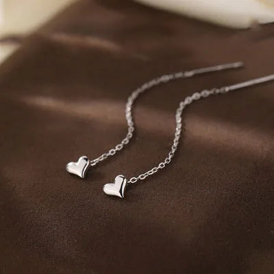 Vintage Long Tassel Geometric Square Drop Earrings Korean Thread