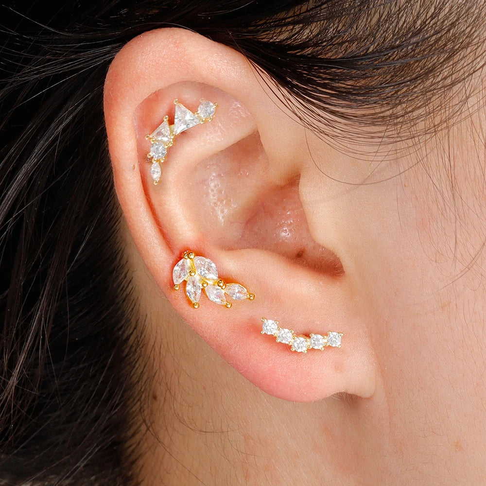 1PC 6 Styles Stainless Steel Mini Zircon Cartilage Piercing Stud