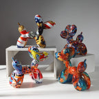 Pop Art Graffiti Balloon Dog Sculpture Animal Figures Decorative Home Decor Objects