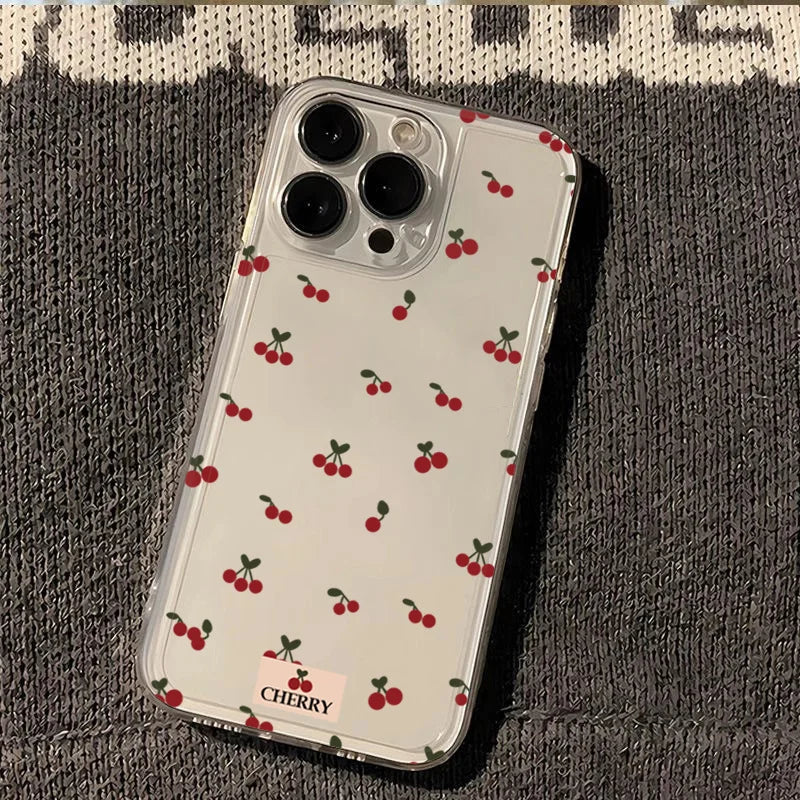 Small Cherry & Flower Case for Xiaomi Redmi Note 14 13 Pro Plus 12S 13C 14C