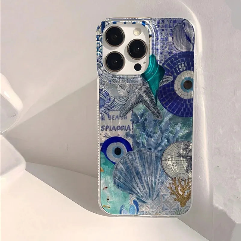 Evil Eye Butterfly Case for iPhone 17 16 15 14 13 12 11 Pro Max Plus 16e