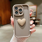 3D Love Heart Pink Matte Case for iPhone 17 16 15 14 13 12 11 Pro Max Plus