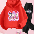 Toddler Girls Kpop Demon Hunters Fashion Hoodie & Sweatshirt Set Kids Suit