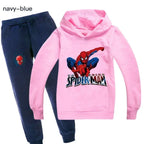 Kids Spiderman Print Hoodie & Pants Suit Boys Girls Casual Clothing Set