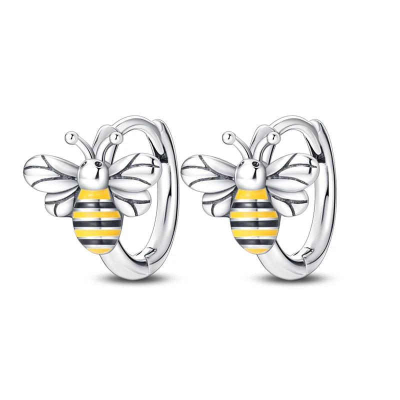 925 Sterling Silver Cute Lazy Cat Animal Pet Hoop Earrings Birthday Gift