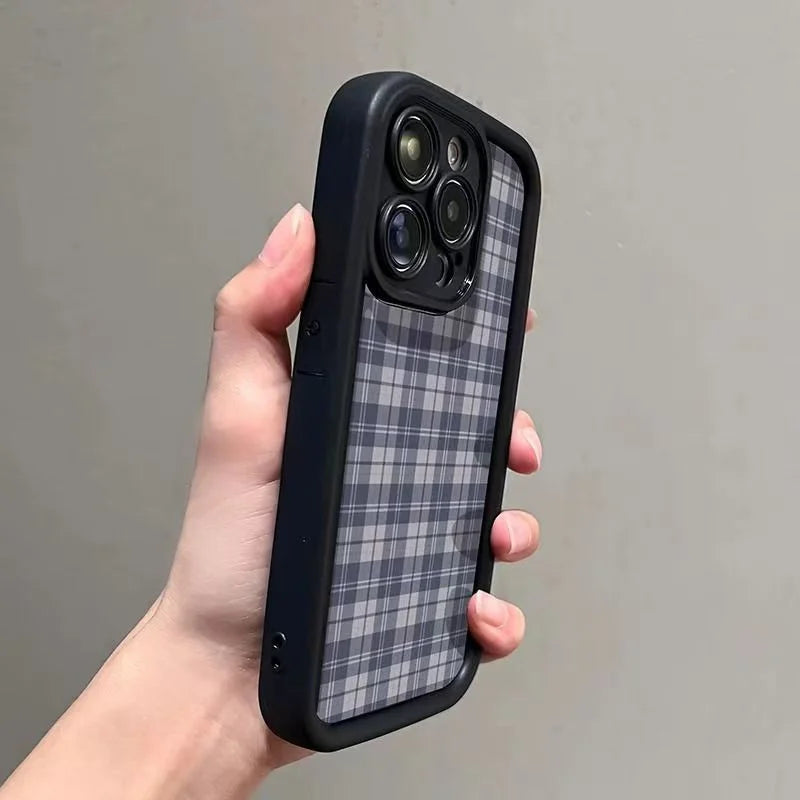 Retro Checkered Soft Case for Samsung Galaxy S25 S24 S23 S22 Ultra FE A55