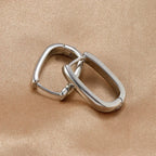 2PCS Gold Colour Square Stainless Steel Hoop Earrings Minimalist Punk