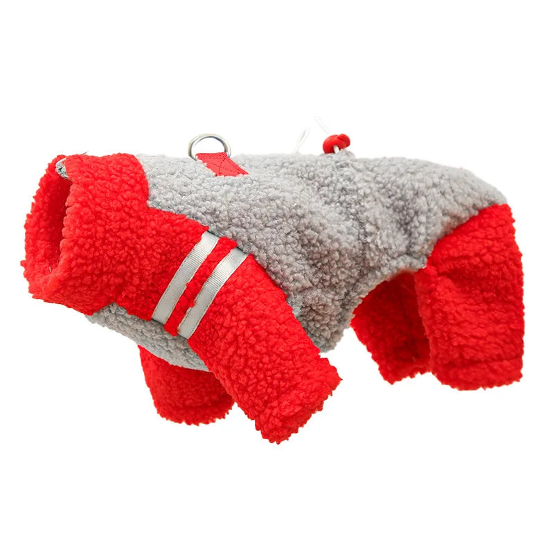 Back Closure Dog Jacket Stylish Winter Coat Warm Zip Up Puppy Outdoor Wear