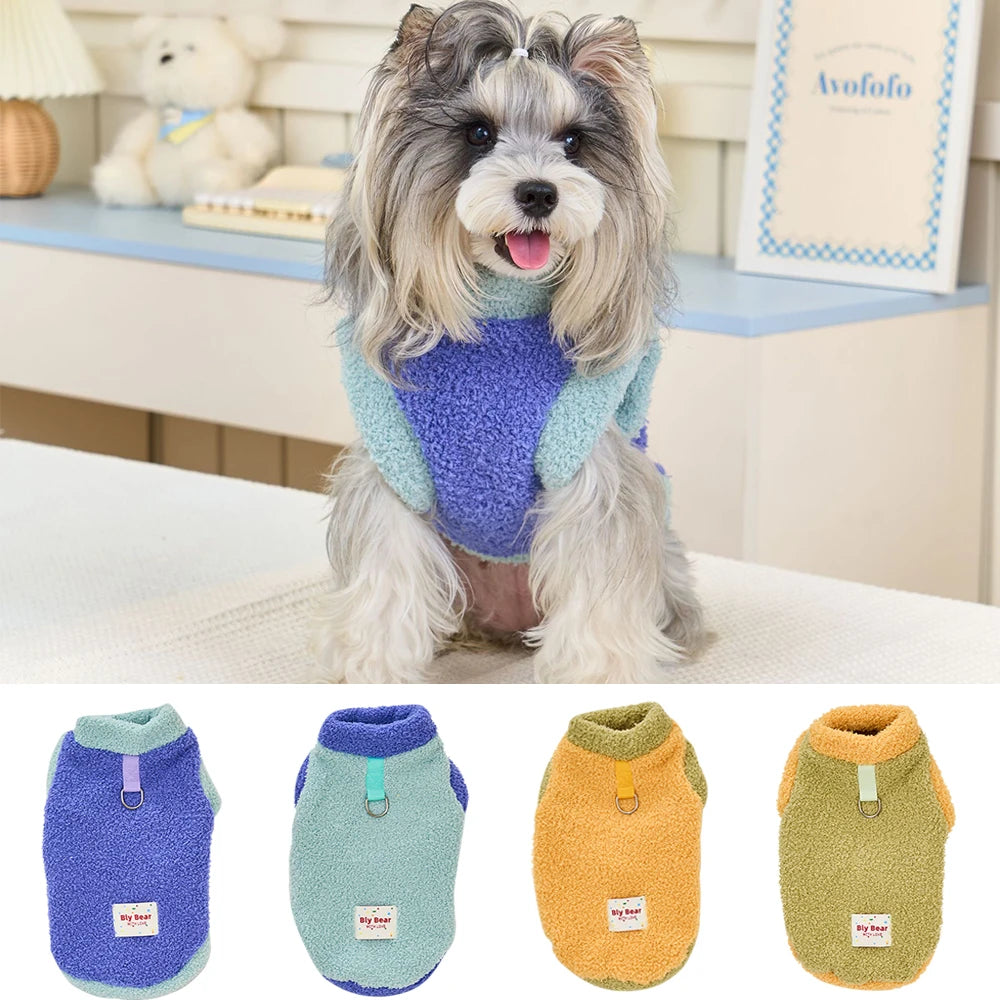 Fleece Puppy clothing for cold weather, Warm  Cat Clothes , Pet plush Sweater for outdoor walking winter coats must-have