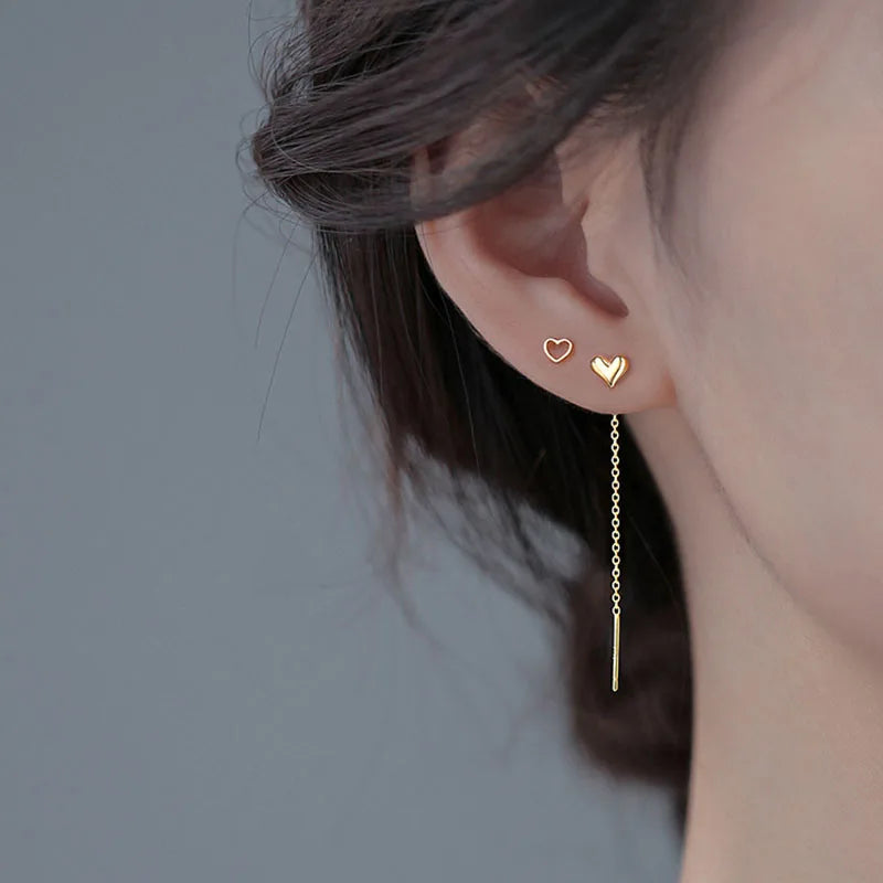 Vintage Long Tassel Geometric Square Drop Earrings Korean Thread