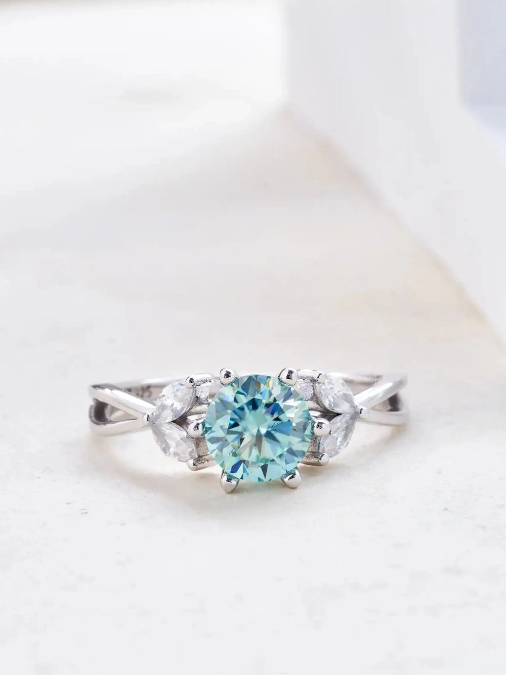 Original 925 Sterling Silver Ring  blue Moissanite Diamonds with Certificate Fine Jewelry Wedding Engagement Rings for Women