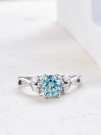 Original 925 Sterling Silver Ring  blue Moissanite Diamonds with Certificate Fine Jewelry Wedding Engagement Rings for Women