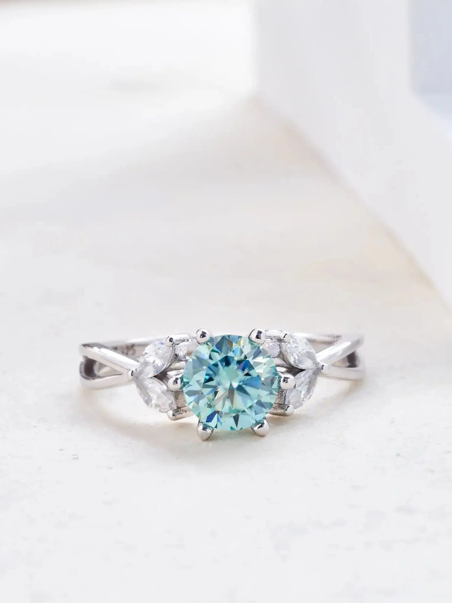 Original 925 Sterling Silver Ring  blue Moissanite Diamonds with Certificate Fine Jewelry Wedding Engagement Rings for Women