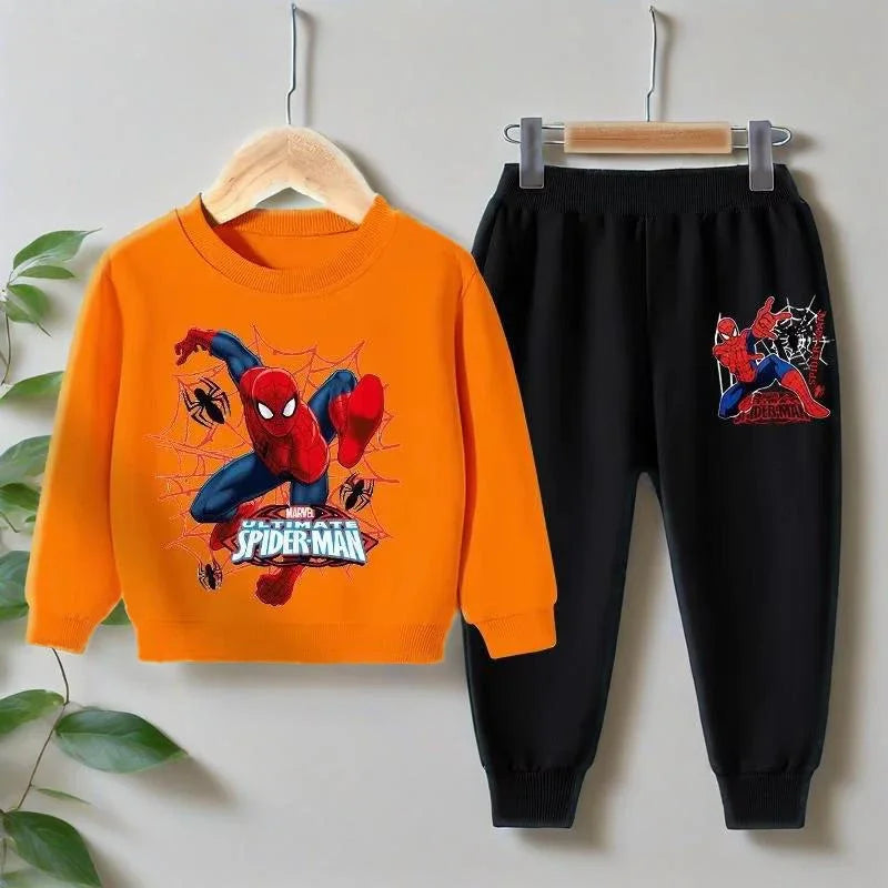 Boys Toddler Cartoon Crewneck Pullover and Trousers 2-Piece Tracksuit