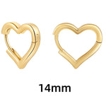 Fashion Stainless Steel Smooth Heart Hoop Earrings Gold Colour Punk
