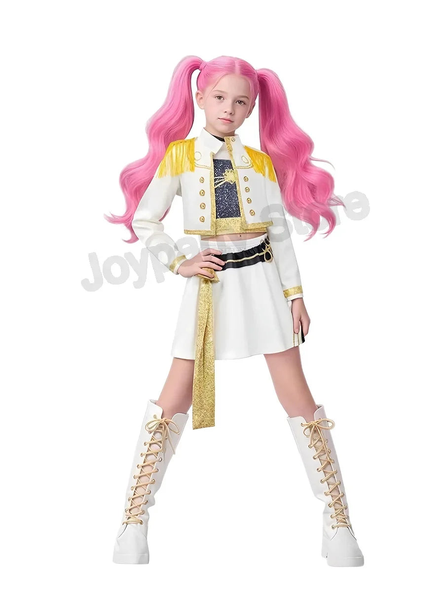 Kids Kpop Demon Hunter Cosplay Rumi Zoey Mira Suit 3D Print Costume Outfit