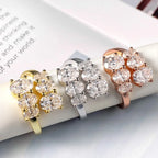 Full Moissanite Diamond Wedding Ring 18K White Gold Plated 925 Silver Band