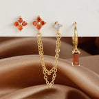 3PCS Exquisite Stainless Steel 12 Constellation Birthstone Earrings Set