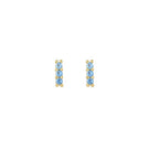Classic Dark Blue Zircon Triangle Square Piercing Earrings Steel