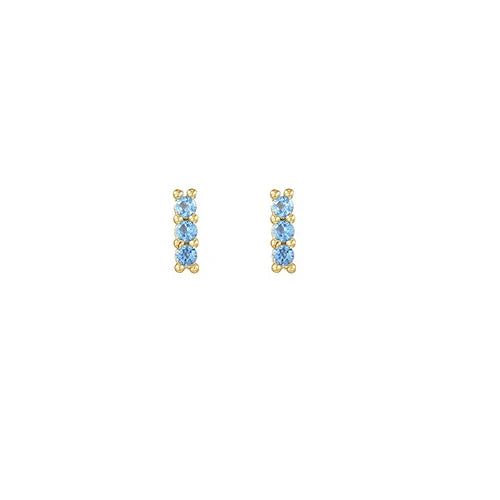 Classic Dark Blue Zircon Triangle Square Piercing Earrings Steel