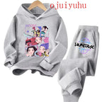 Kids Kpop Demon Hunters Kawaii Hoodie & Sweatpants Set Anime Cartoon Clothing