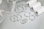 925 Sterling Silver 3mm Thick Hoop Earrings Women 3.5/5/6cm Luxury Jewellery
