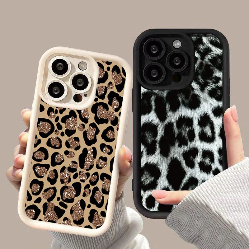 INS Leopard Print Case for iPhone 17 16 15 14 13 12 11 Pro Max XR XS SE2