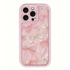 Gentle Pink Bow Soft Case for iPhone 16 17 15 14 13 12 11 Pro Max Plus SE
