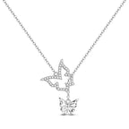 2025 New 925 Sterling Silver Necklace Zircon Heart Butterfly Simple Necklaces For Women Anniversary Birthday Jewelry Gift Female