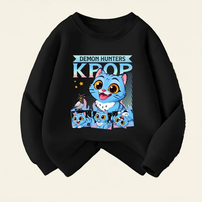 K-pop Girls O-Neck Thin Hoodies Spring Fall Casual Breathable Pullovers
