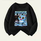 K-pop Girls O-Neck Thin Hoodies Spring Fall Casual Breathable Pullovers