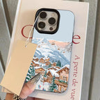 Skiing Town Winter Lychee Case for iPhone 17 16 15 14 13 Pro Max