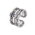 925 Sterling Silver Retro Irregular Adjustable Ring Couple Engagement Luxury Accessory