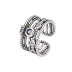 925 Sterling Silver Retro Irregular Adjustable Ring Couple Engagement Luxury Accessory