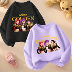 K-pop Girls O-Neck Casual Hoodies Long Sleeve Breathable Sport Tops