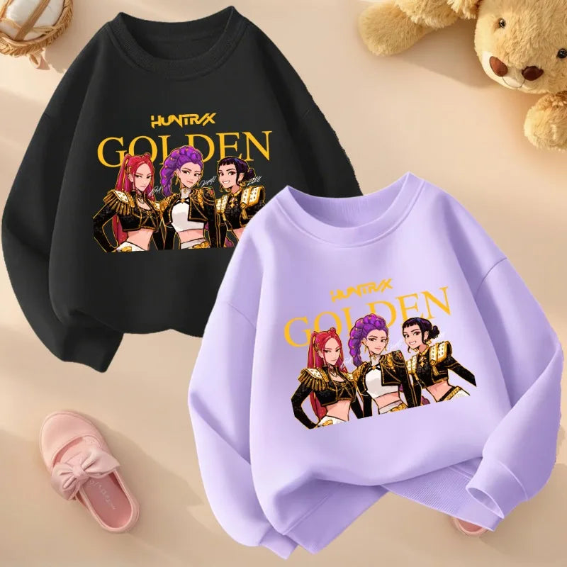 K-pop Girls O-Neck Casual Hoodies Long Sleeve Breathable Sport Tops