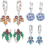 925 Sterling Silver Maple Leaf Drop Earrings Trendy Anniversary Jewellery