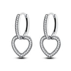 925 Sterling Silver Personality Asymmetric Drop Earrings Versatile Jewellery