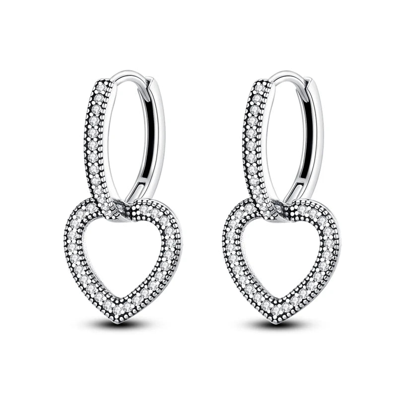 925 Sterling Silver Personality Asymmetric Drop Earrings Versatile Jewellery