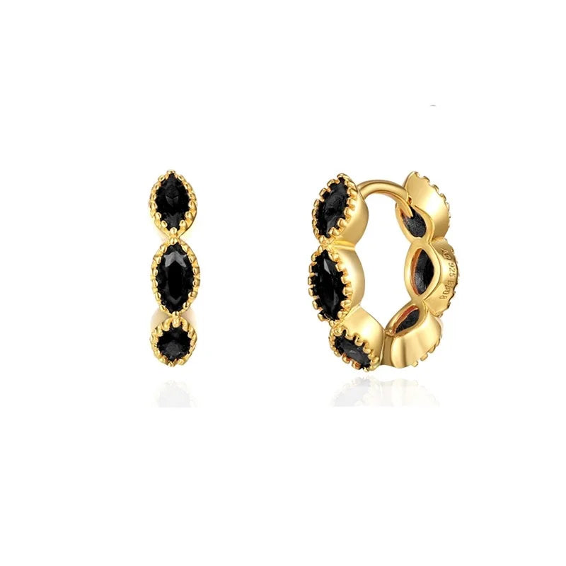 Fashion Multicolor CZ Zircon Small Hoop Earrings Geometry Circle