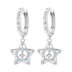 925 Sterling Silver Asymmetric Starry Drop Earrings Anniversary Jewellery Gift